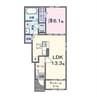 ポプラ 1LDKの間取り