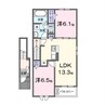 ポプラ 2LDKの間取り