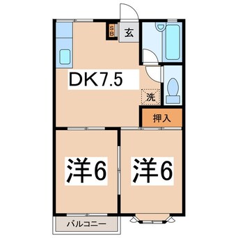 間取図 パティオ春日居Ｂ