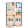 パティオ春日居Ｂ 2DKの間取り