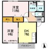 アサケ・ハイム　Ａ 2DKの間取り
