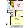デュオコート酒折　弐番館 1LDKの間取り