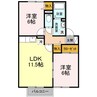 グリーンハイツ　C 2LDKの間取り