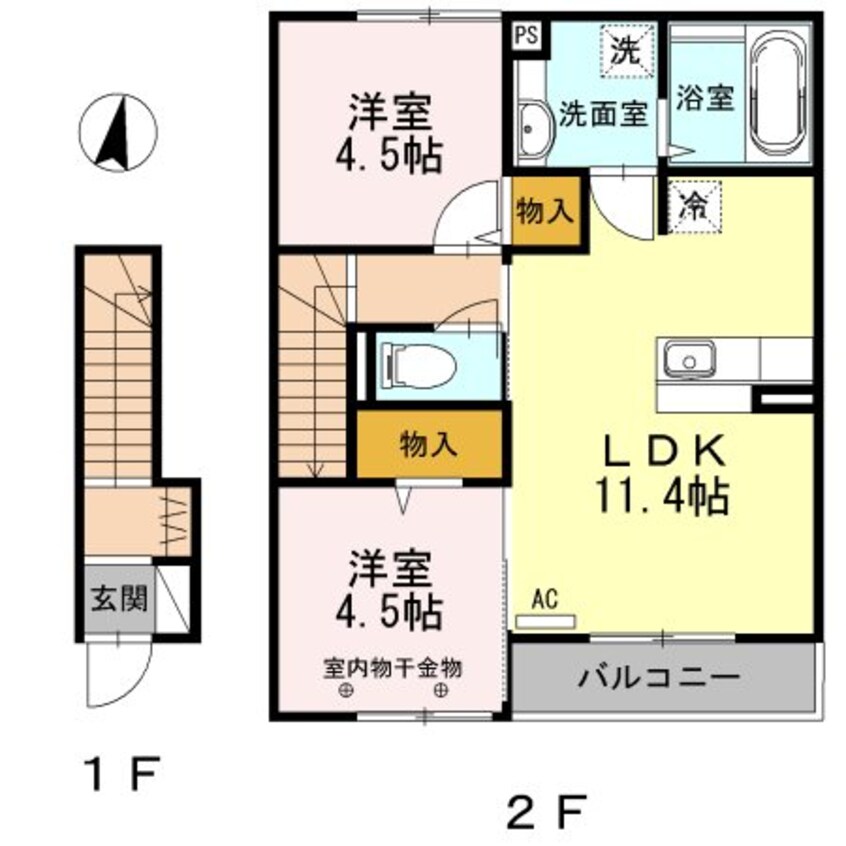 間取図 ジャルダン　A
