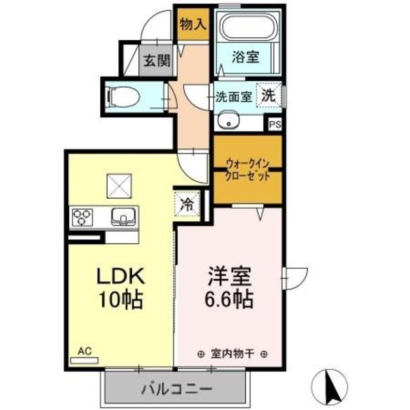 間取図 D-room塩山扇田C