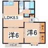 プライムメゾン３号館 2LDKの間取り