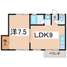 古家アパート 1LDKの間取り
