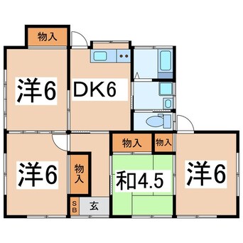 間取図 笛吹市　平屋　戸建て