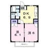 カーサ・グローバルＢ 2DKの間取り