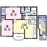 ベルディ春日居Ｂ 2LDKの間取り