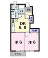 ジェルメ 2DKの間取り
