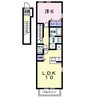 グランデ・ソレイユI 1LDKの間取り