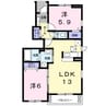 ベルソレイユ・ＵＢ 2LDKの間取り