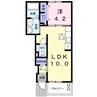 睦乃郷　西棟 1LDKの間取り