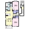 リバーカントリー 2LDKの間取り