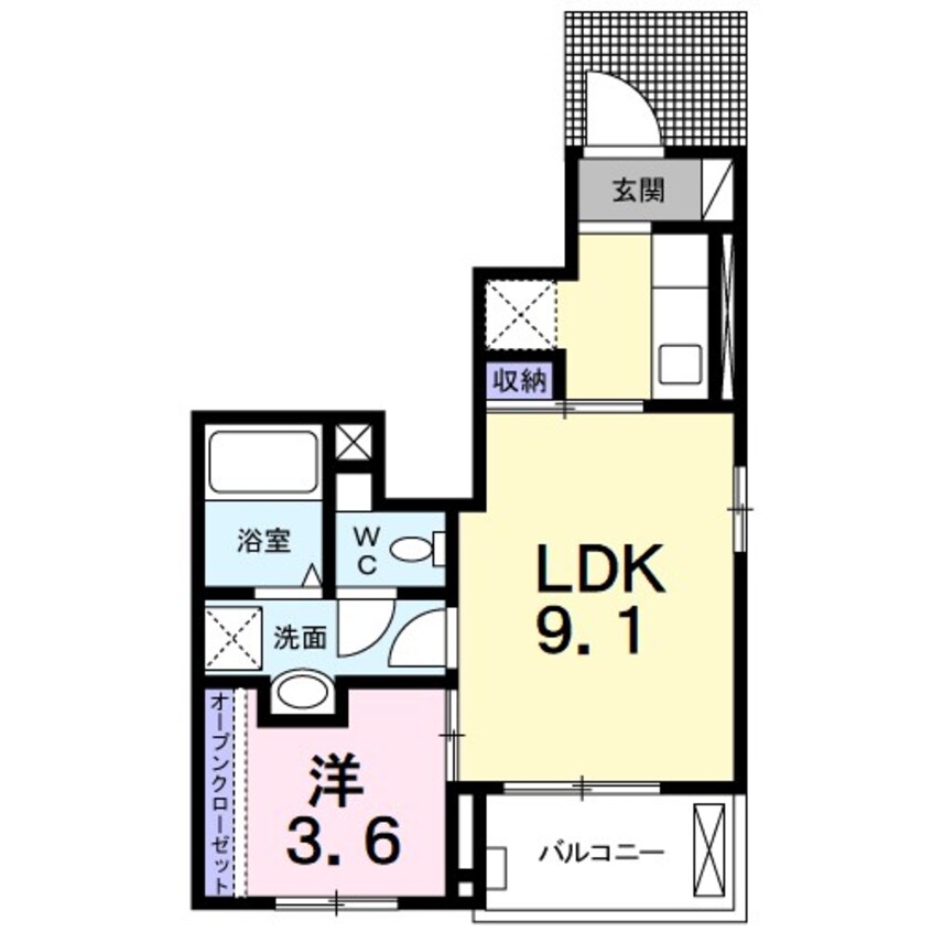 間取図 エーデルハイム朝気