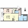リアン勝山 1LDKの間取り