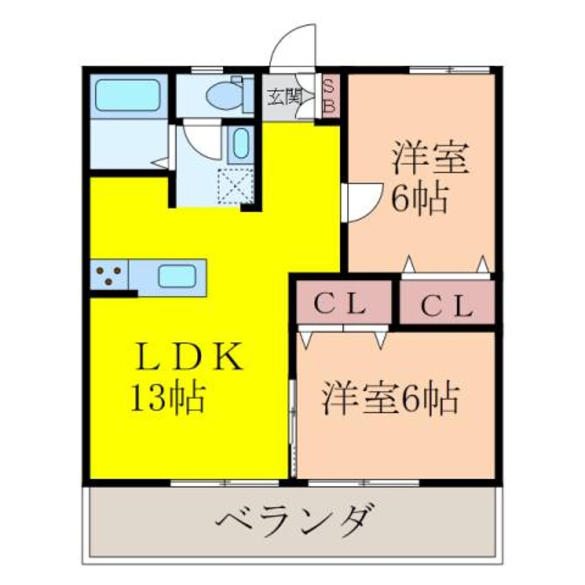 間取図 ソレイユ中央