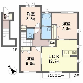 間取図 ブランシェ菜の花　A棟