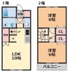 エニシア北条辻 2LDKの間取り