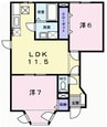 ウエストコート　Ｂ 2LDKの間取り