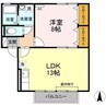 セジュール・ウメキ2 1LDKの間取り