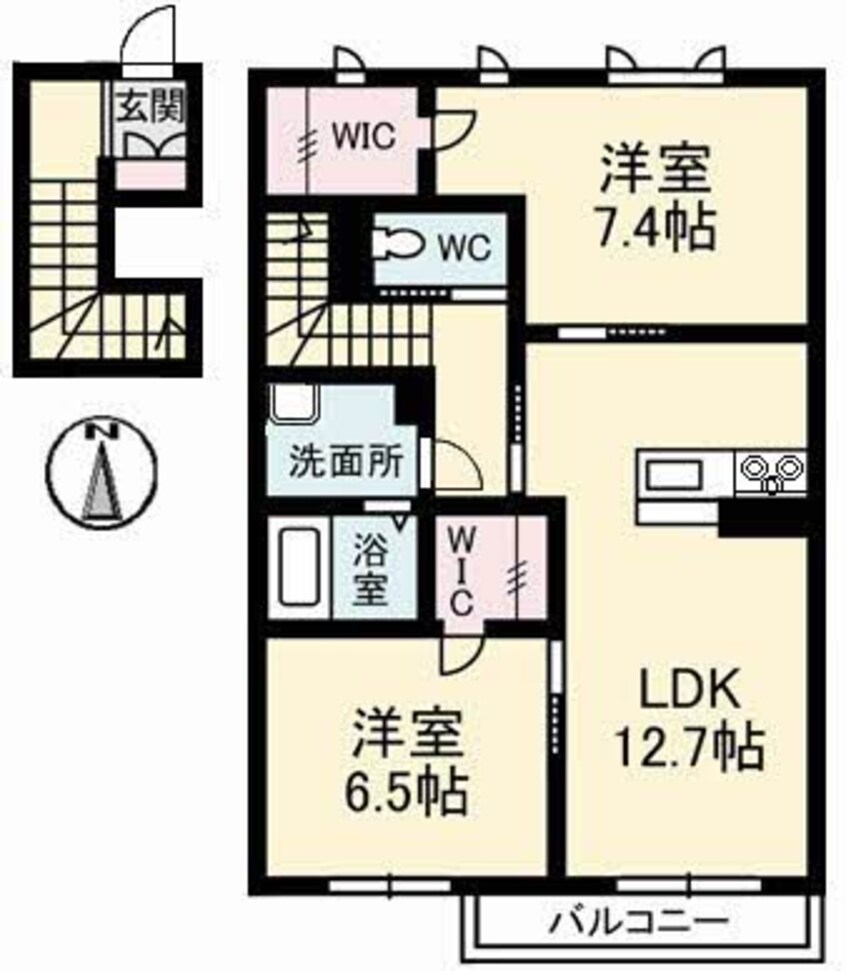 間取図 アルフラットひめばらA・B