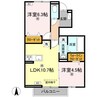 トリシア別府 2LDKの間取り