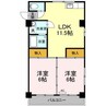 ドールハウス雄郡 2LDKの間取り