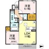 ドミール南吉田 2LDKの間取り