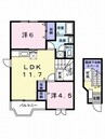ファミールアトラスＢ 2LDKの間取り
