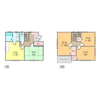間取図 南吉田乗松戸建３号 3