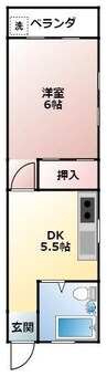 マ・メゾン北斎院 1DKの間取り
