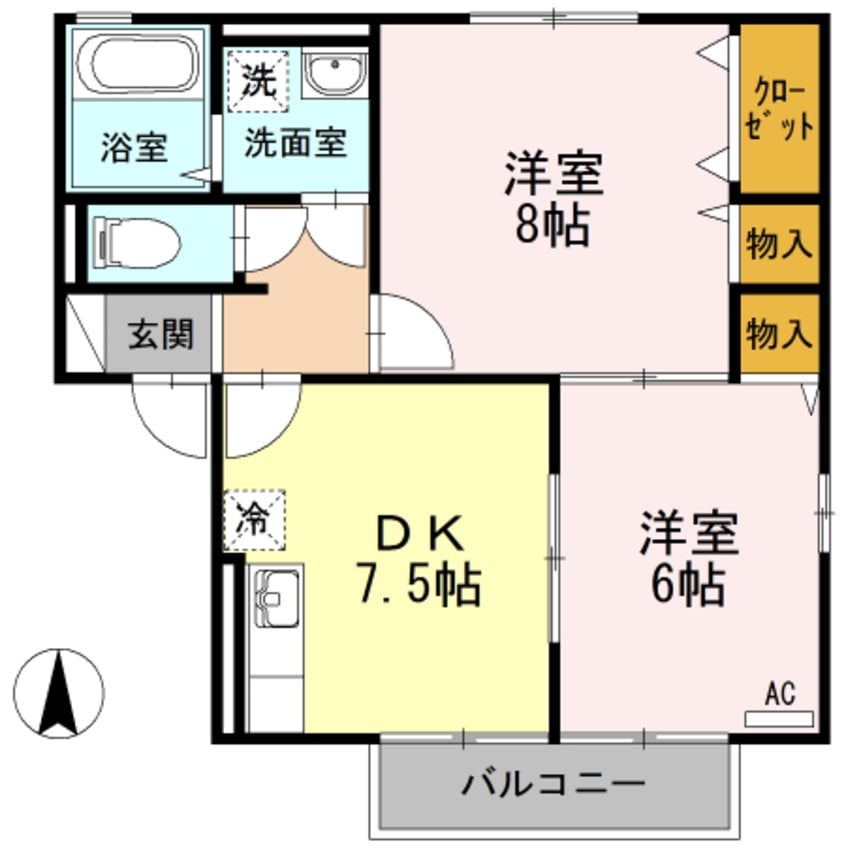 間取図 プランドール安岡　A・B棟