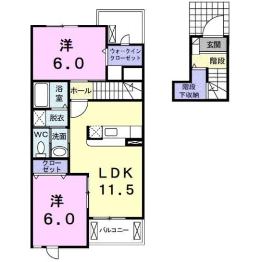 間取図 カーサ・ソーレ　Ａ