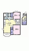 グランディール愛光Ｃ 2LDKの間取り