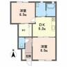 テラスコート東垣生A 2DKの間取り