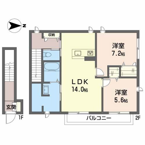 間取り図 フルールカズン　Ｂ棟