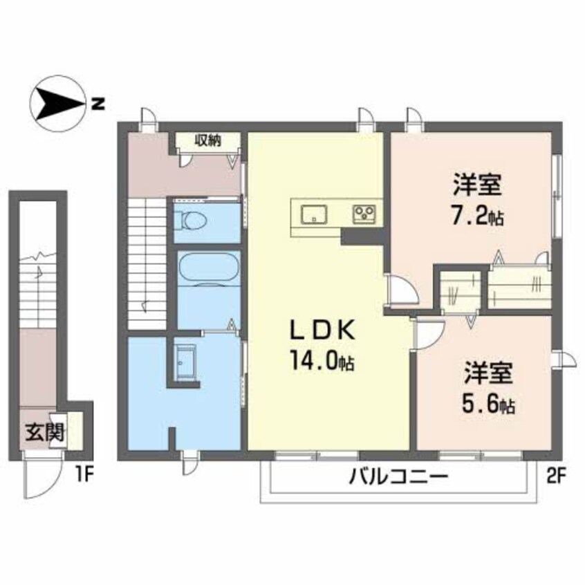 間取図 フルールカズン　Ｂ棟