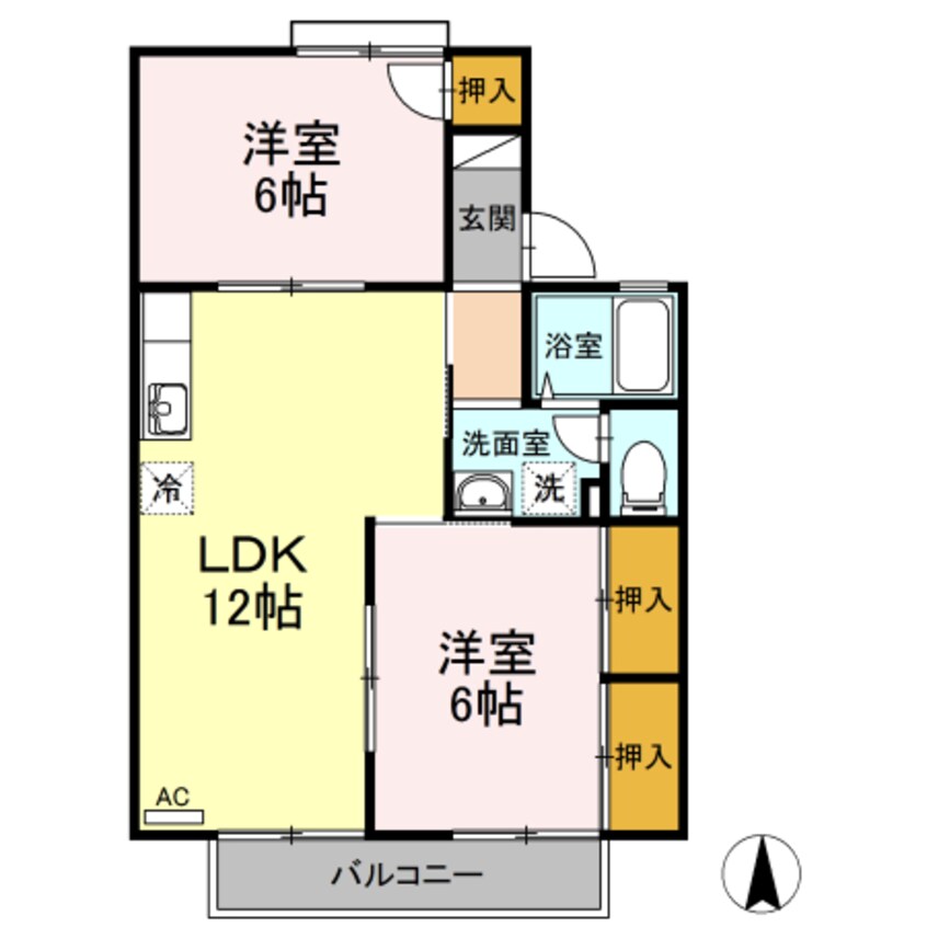 間取図 セジュール西村　A棟