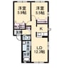 シャーメゾンmf 2LDKの間取り