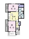 ドミール・ベガ 2DKの間取り
