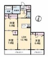 セントリビエ道後 3LDKの間取り