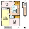 フローラ新町 2LDKの間取り