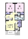陽和　Ⅱ 2LDKの間取り