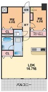 永田祝谷ビル 2LDKの間取り