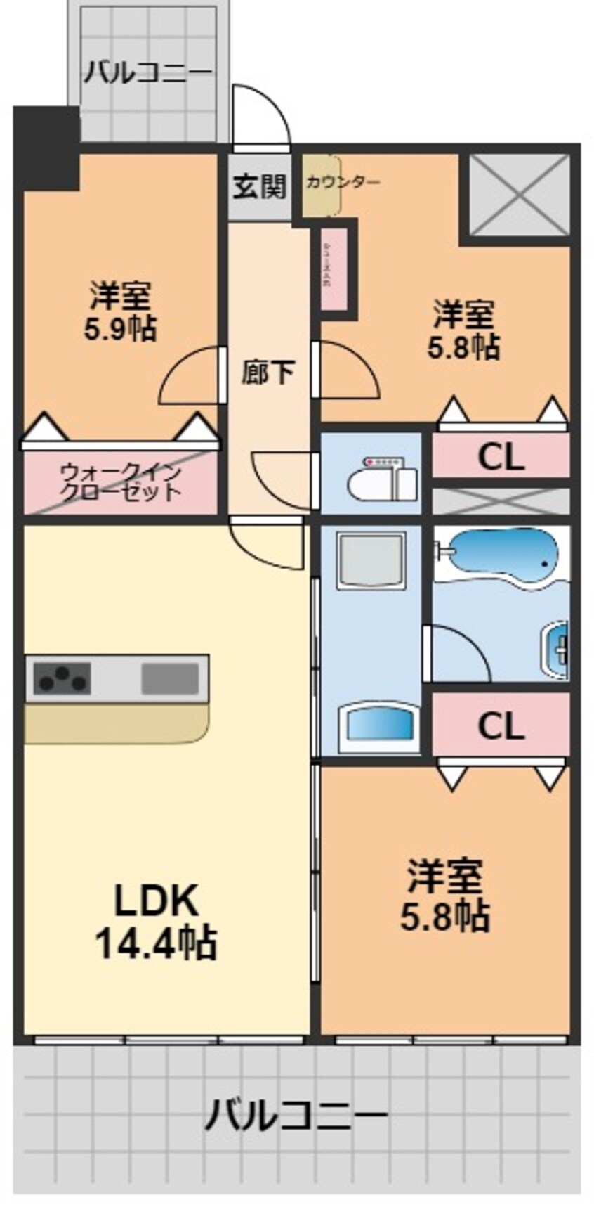 間取図 永田祝谷ビル