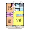 ユーミー栗林 2LDKの間取り
