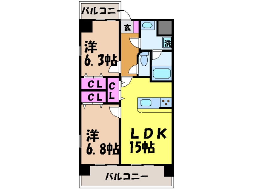間取図 松山市電１系統・２系統<伊予鉄道>/本町六丁目駅 徒歩15分 9階 築10年