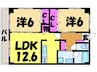 フォブール栗林 2LDKの間取り